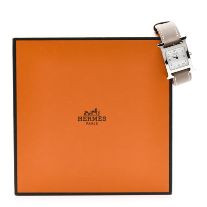 Hermes Stainless Steel Swift 21mm Heure H Hour Quartz Watch Etoupe 6 of 6