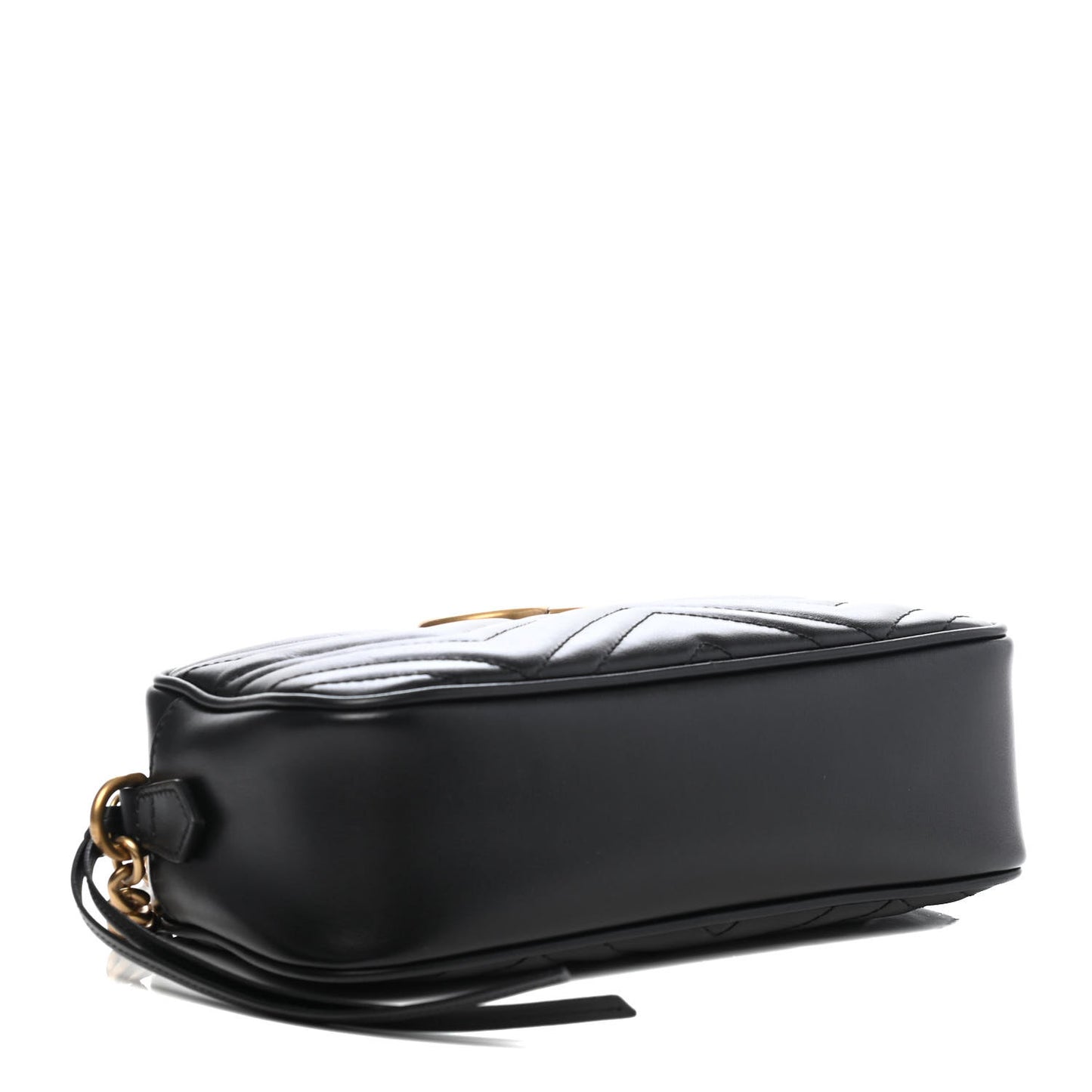 Calfskin Matelasse Small GG Marmont Chain Shoulder Bag Black