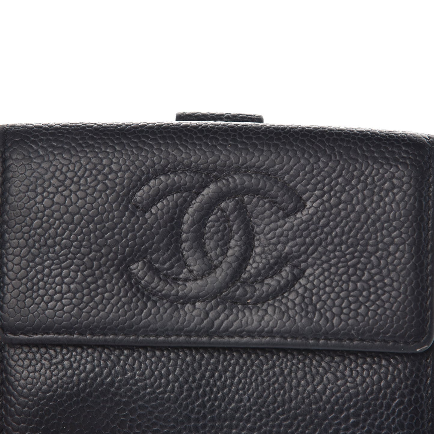 Caviar Timeless CC Compact French Wallet Black