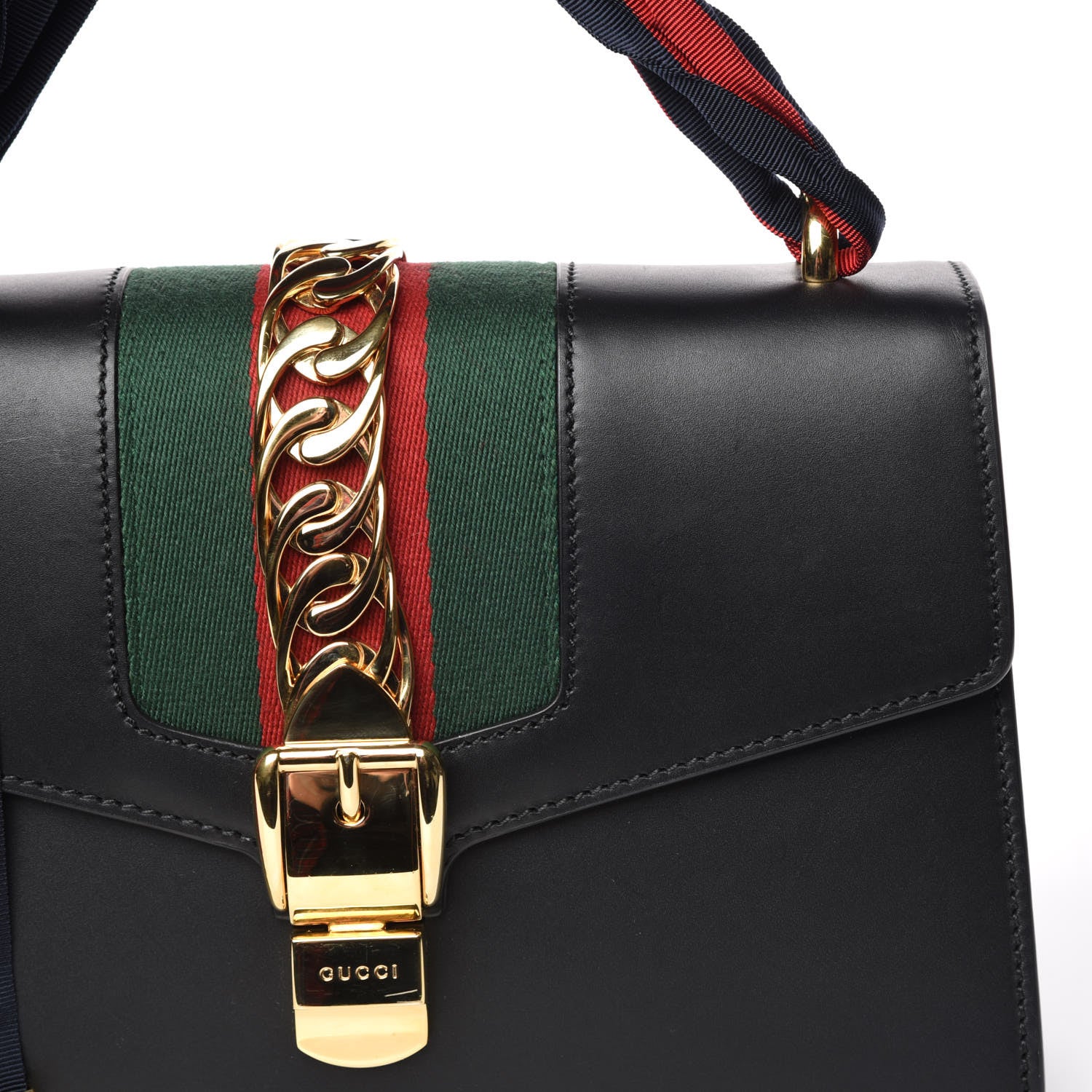 Gucci Calfskin Small Sylvie Shoulder Bag Black 9 of 15