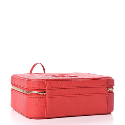 Chanel Caviar Quilted Medium CC Filigree Vanity Case Red 4 of 10