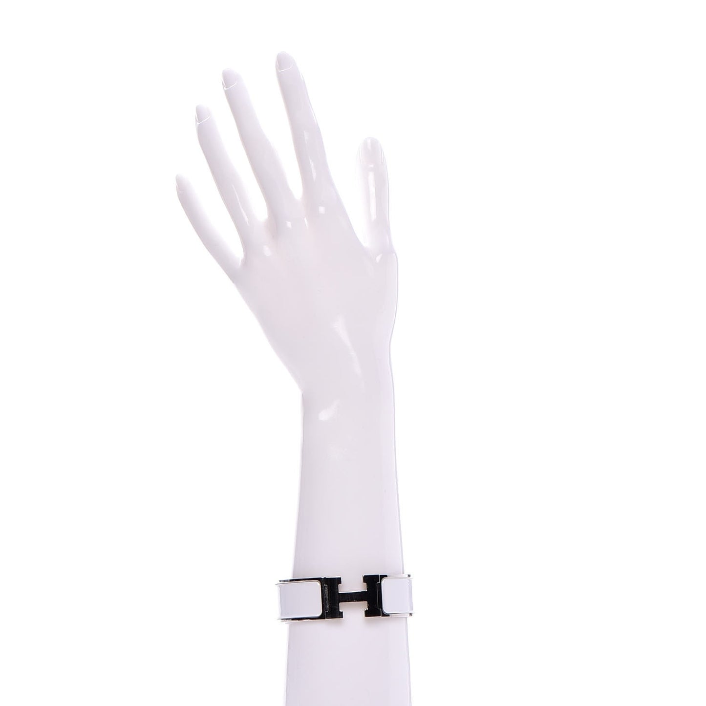 Enamel Wide Clic Clac H Bracelet PM White
