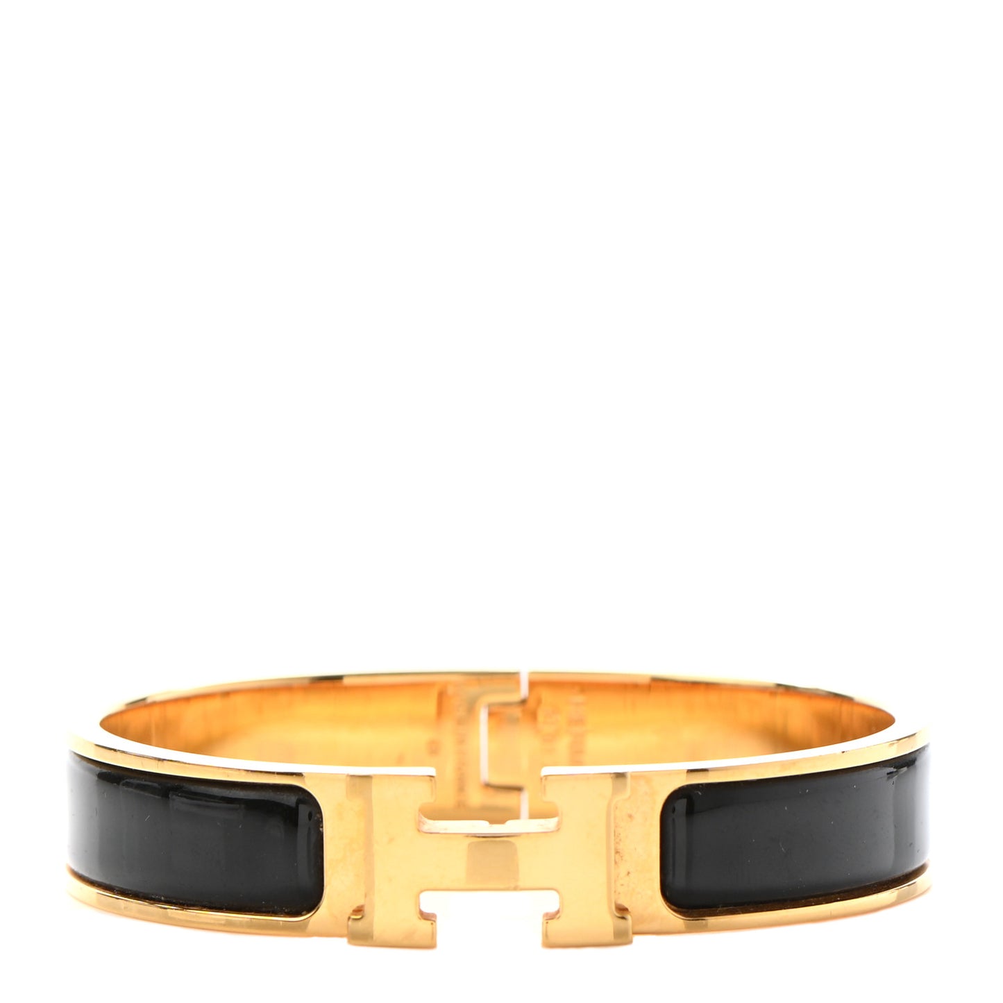 Enamel Narrow Clic Clac H Bracelet PM Black