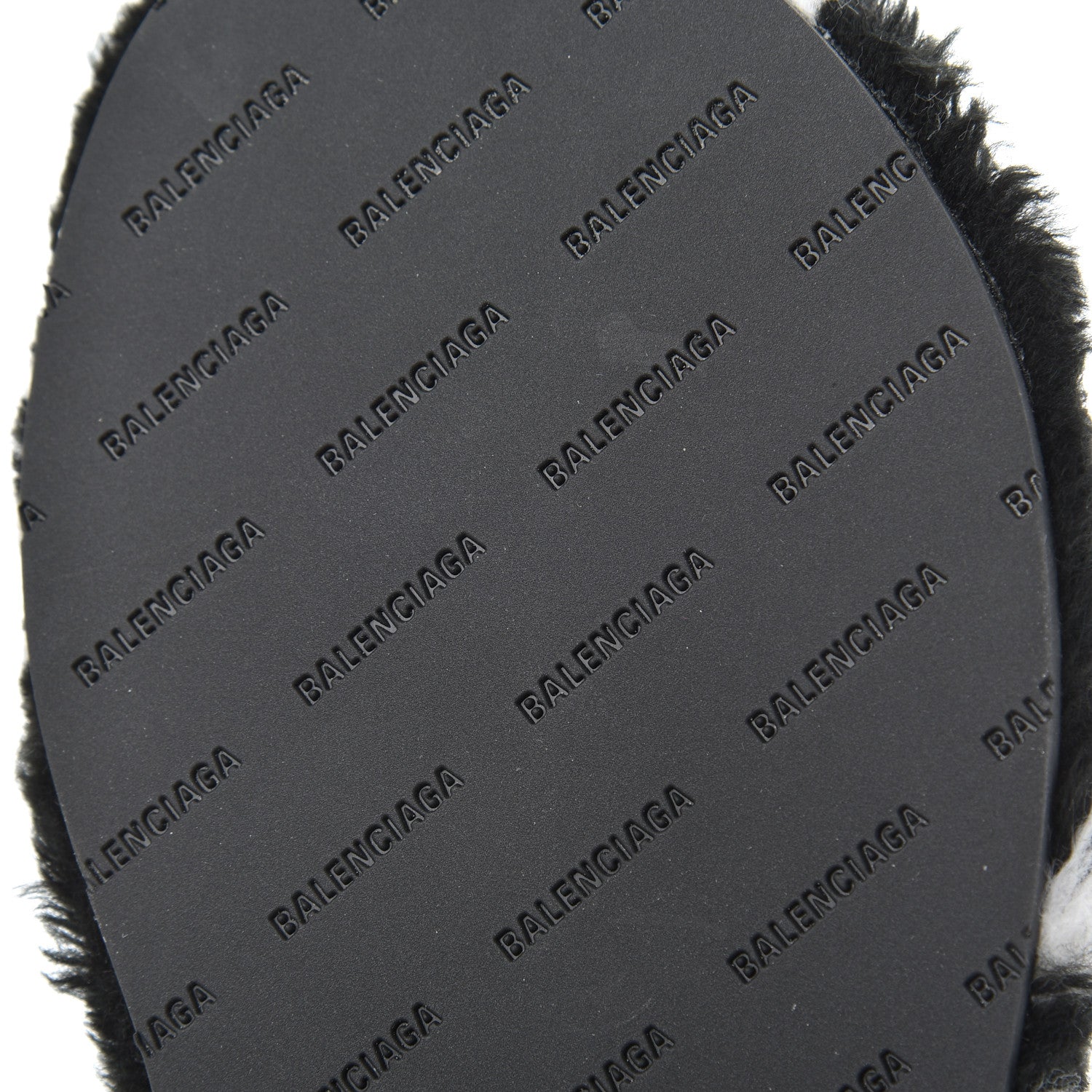 Balenciaga Fur Slide Sandals 37.5 Black White 7 of 9
