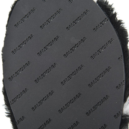Balenciaga Fur Slide Sandals 37.5 Black White 7 of 9