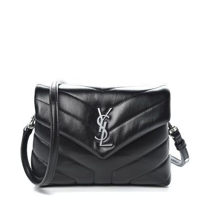 Saint Laurent Calfskin Y Quilted Monogram Toy Loulou Crossbody Bag Black 1 of 10