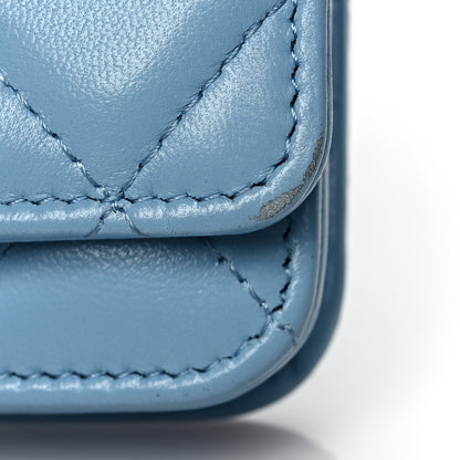 Chanel Lambskin Quilted Chanel 19 Wallet On Chain WOC Light Blue 6 of 11