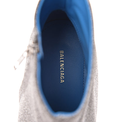 Balenciaga Calfskin Glitter Short 40mm Extreme Pointed Toe Knife Booties 36 silver 8 of 9