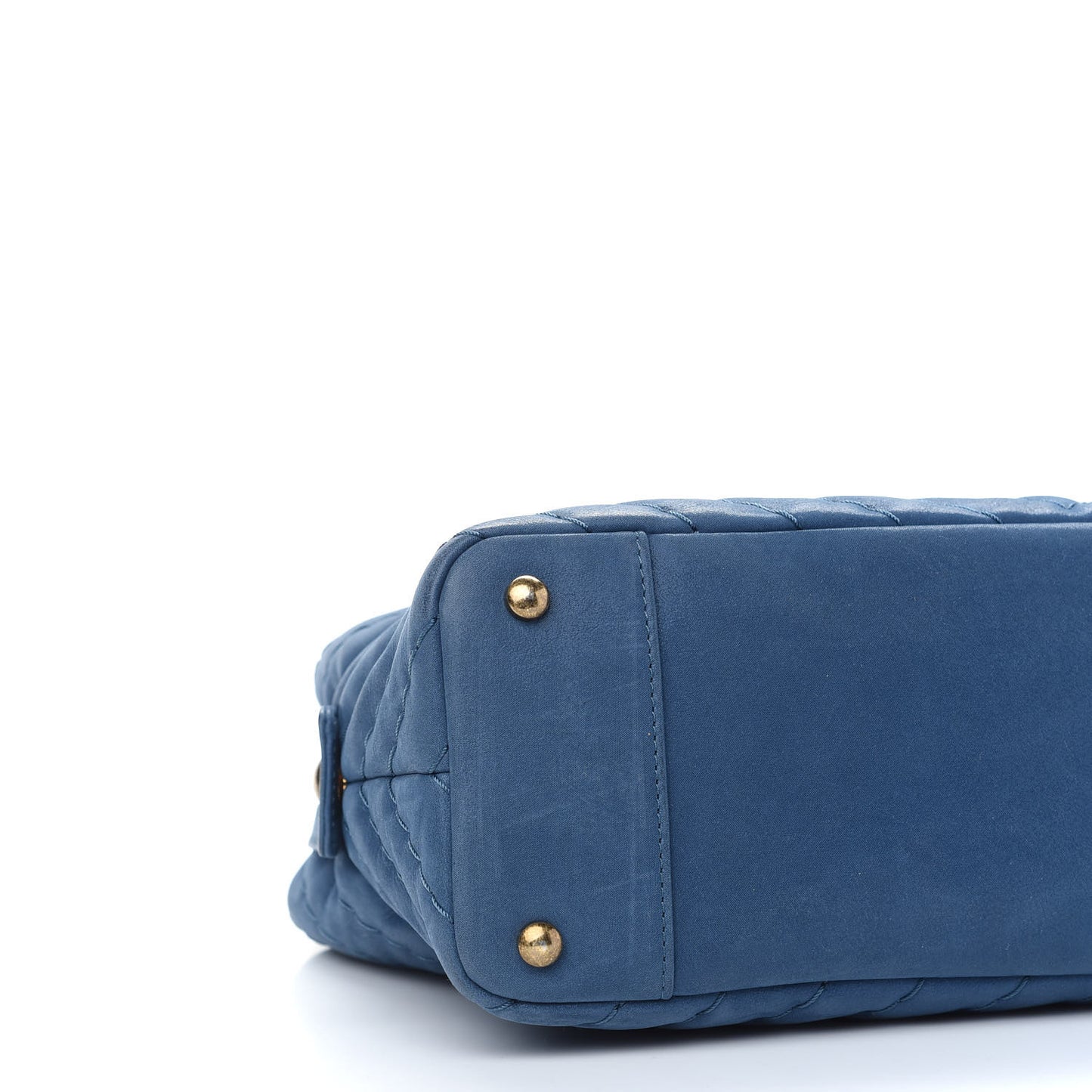 Iridescent Calfskin Chevron Quilted Surpique Tote Dark Blue