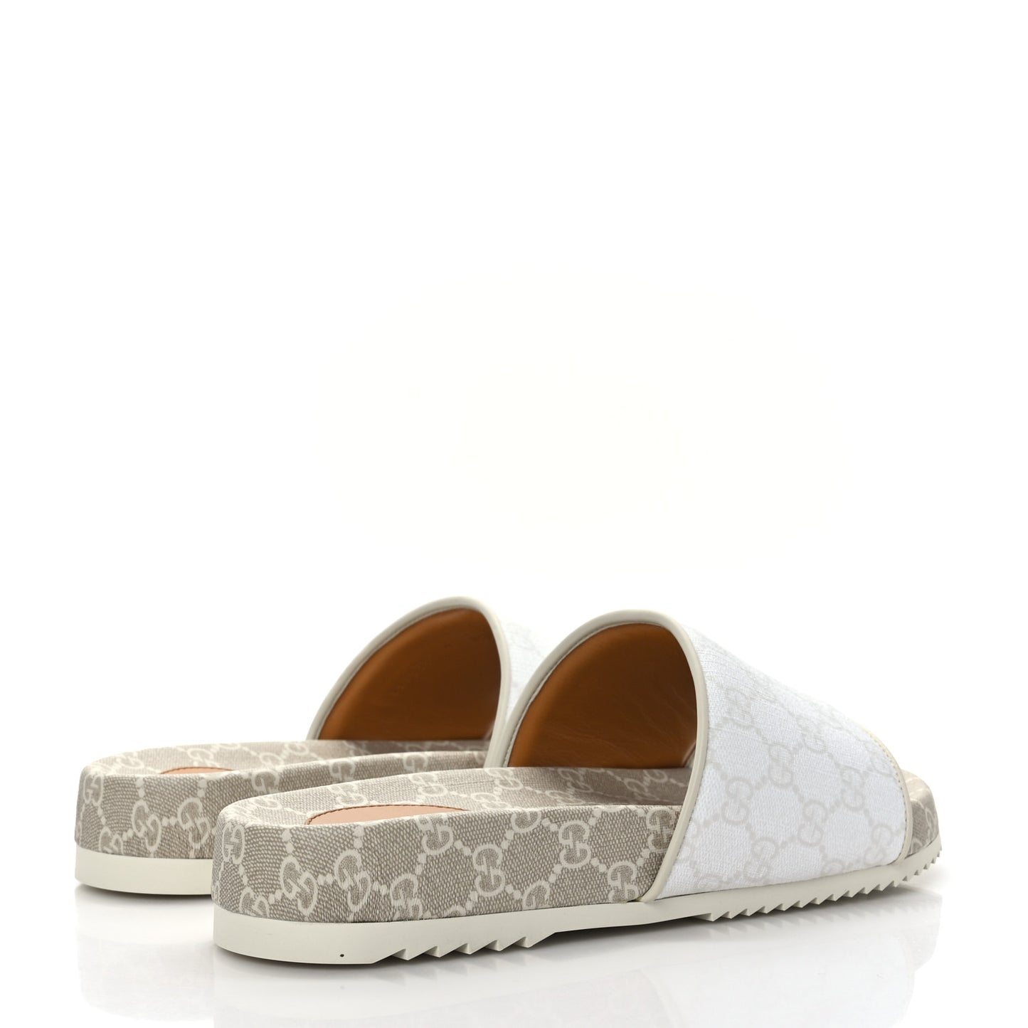 GG Supreme Monogram Demetra Mens Slide Sandals 9 White Mystic White