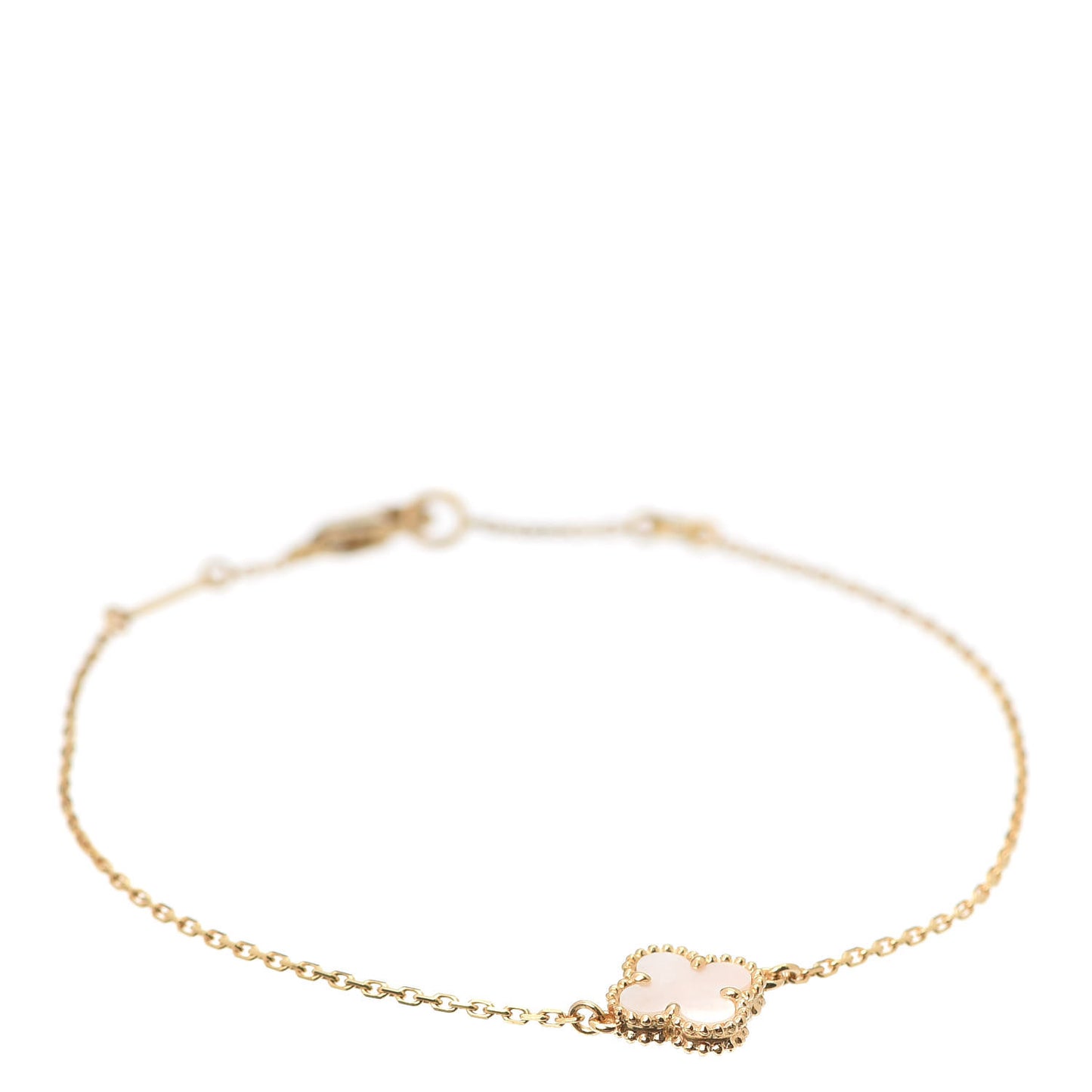 18K Yellow Gold Mother of Pearl Sweet Alhambra Bracelet