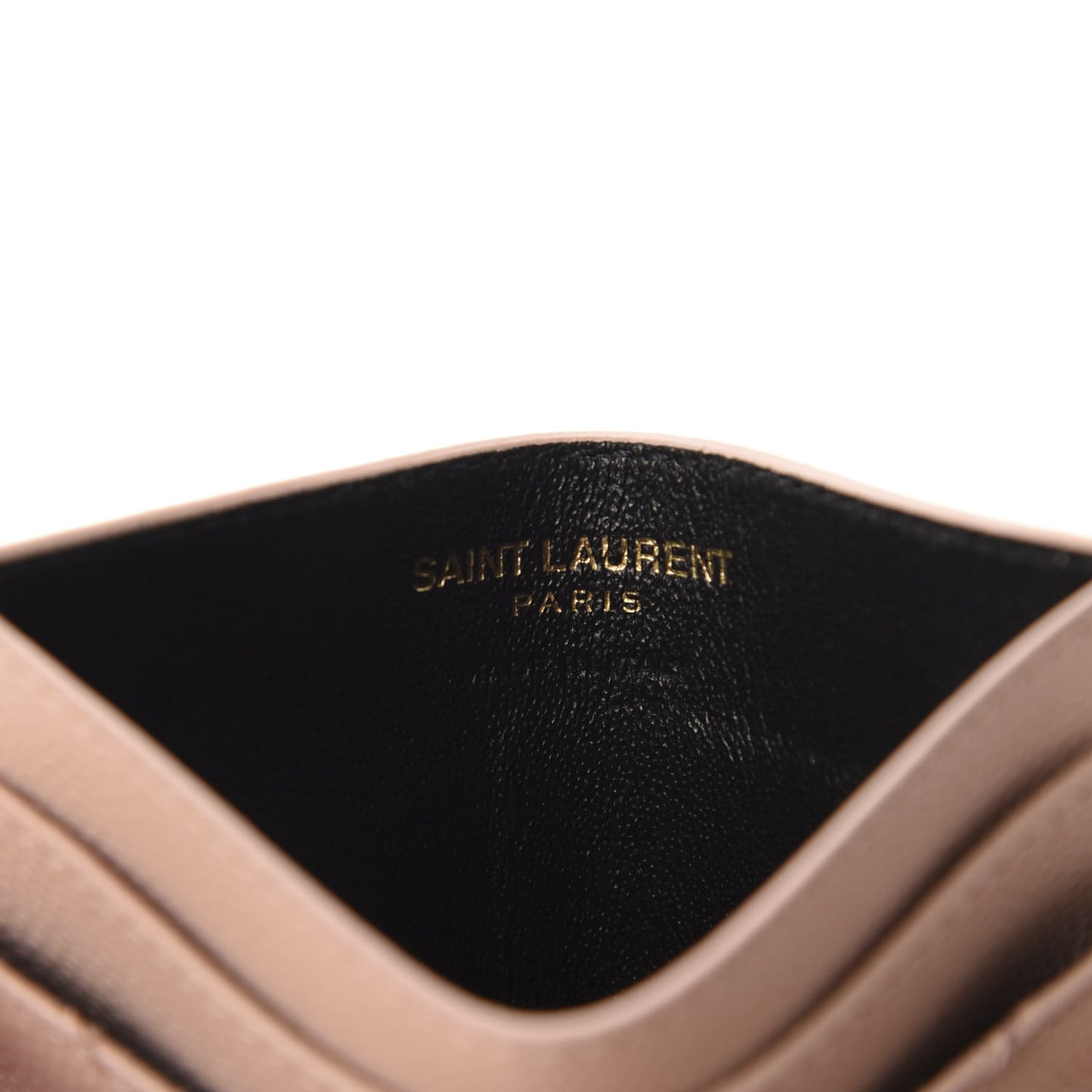 Grain De Poudre Matelasse Chevron Monogram Credit Card Case Pale Blush