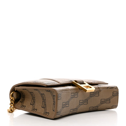Balenciaga Coated Canvas BB Monogram Hourglass Chain Bag Beige Brown 4 of 11