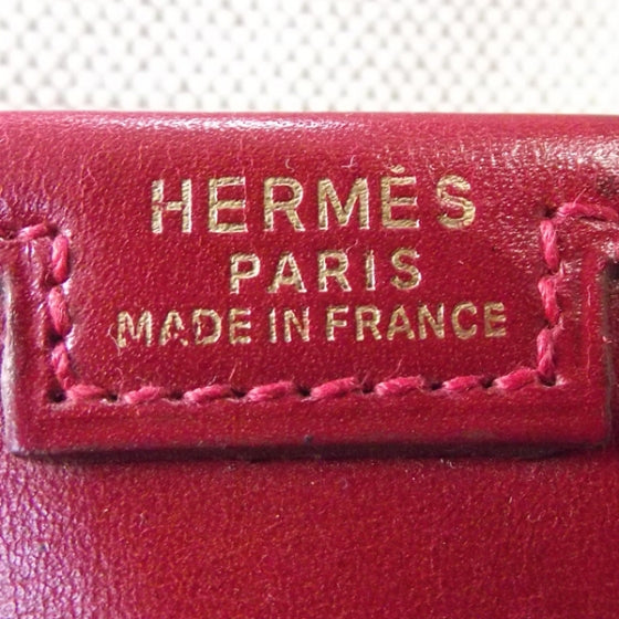 Hermes Box Leather Jige Clutch Rouge 6 of 10