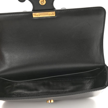 Celine Shiny Calfskin Cuir Triomphe Chain Shoulder Bag Black 5 of 8