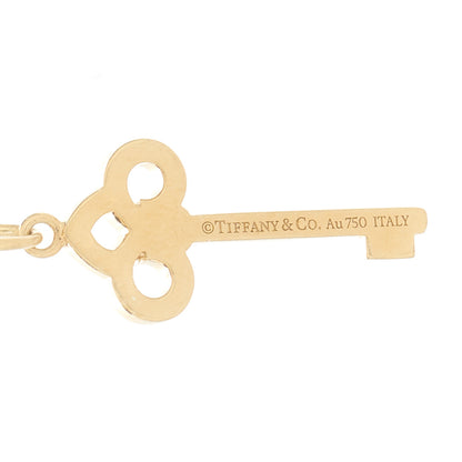 Tiffany 18K Yellow Gold Diamond Mini Fleur De Lis Key Pendant Necklace 6 of 6