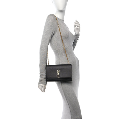 Saint Laurent Grain De Poudre Medium Classic Monogram Kate Satchel Black 2 of 10