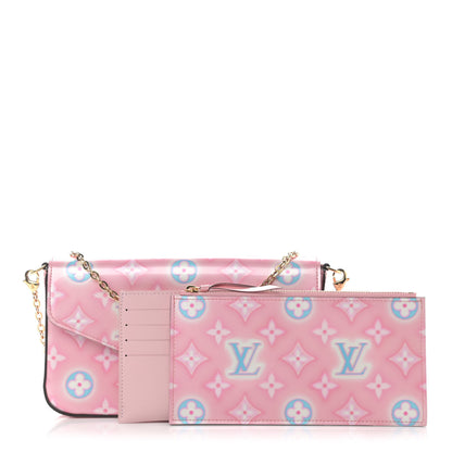 Louis Vuitton Vernis Valentine Felicie Pochette Chain Wallet Light Pink Neon 1 of 11