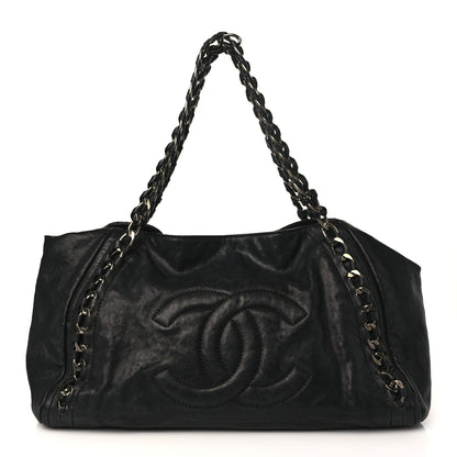Chanel Glazed Calfskin East West Modern Chain Tote Black 1 of 9