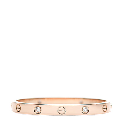 Cartier 18K Pink Gold 4 Diamond LOVE Bracelet 16 2 of 7