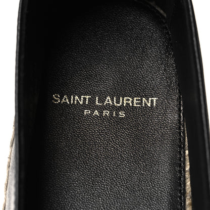 Saint Laurent Lambskin Monogram Espadrilles 36 Black 8 of 9