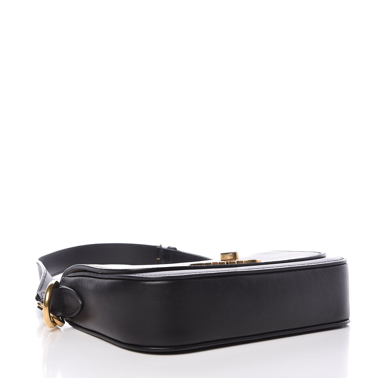 Miu Miu City Calf Logo Shoulder Bag Black 4 of 10