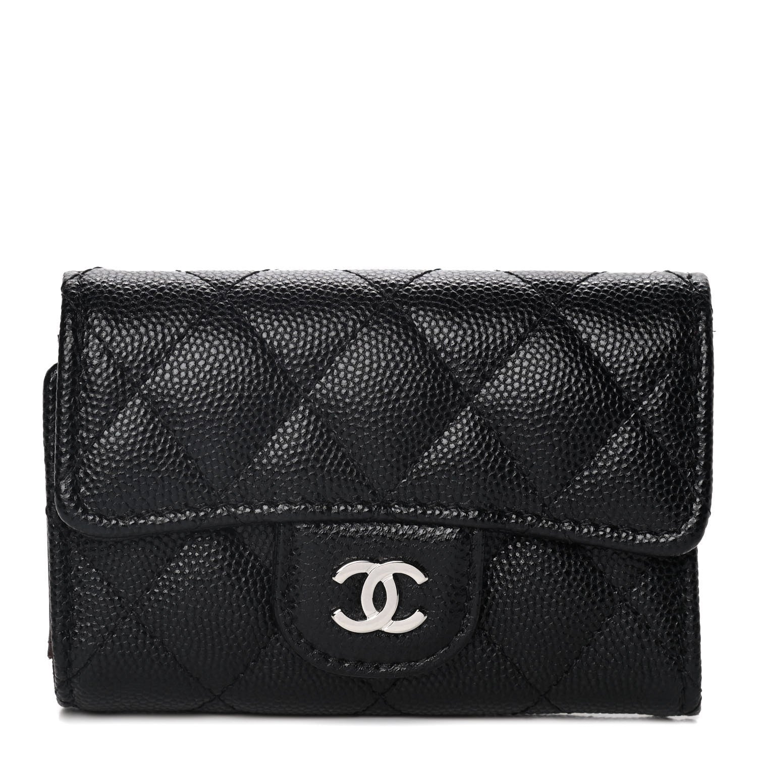 Chanel Caviar Quilted Classic 4 Key Holder Wallet Black 1 of 11