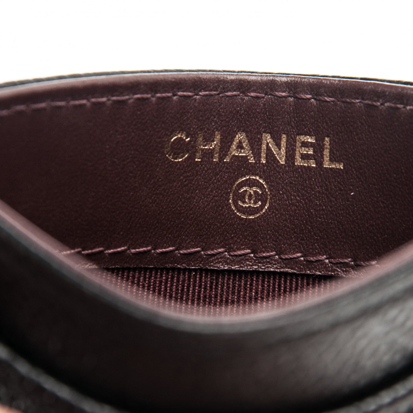 Caviar Quilted Card Holder Black