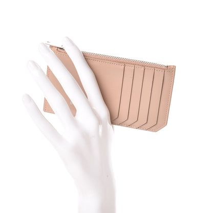 Saint Laurent Grained Calfskin 5 Fragments Zip Pouch Card Holder Nude Powder 2 of 7