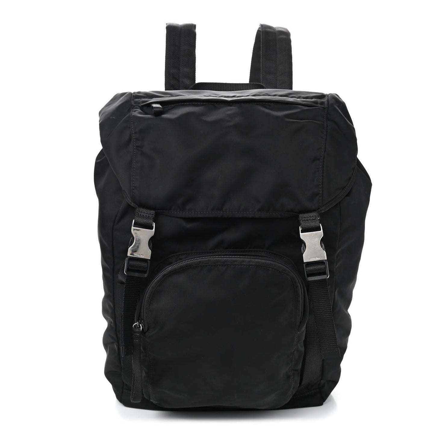 Tessuto Nylon Montagna Double Buckle Backpack Black