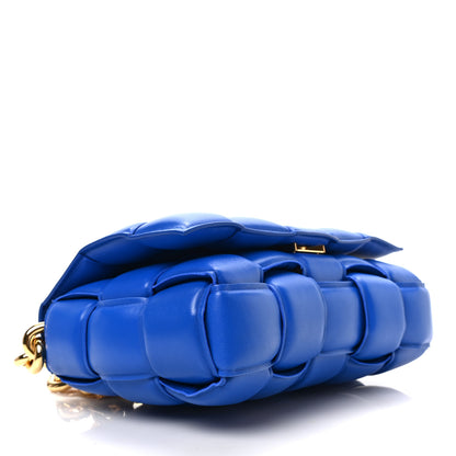 Bottega Veneta Lambskin Maxi Intreccio Padded Chain Cassette Crossbody Bag Cobalt 4 of 8