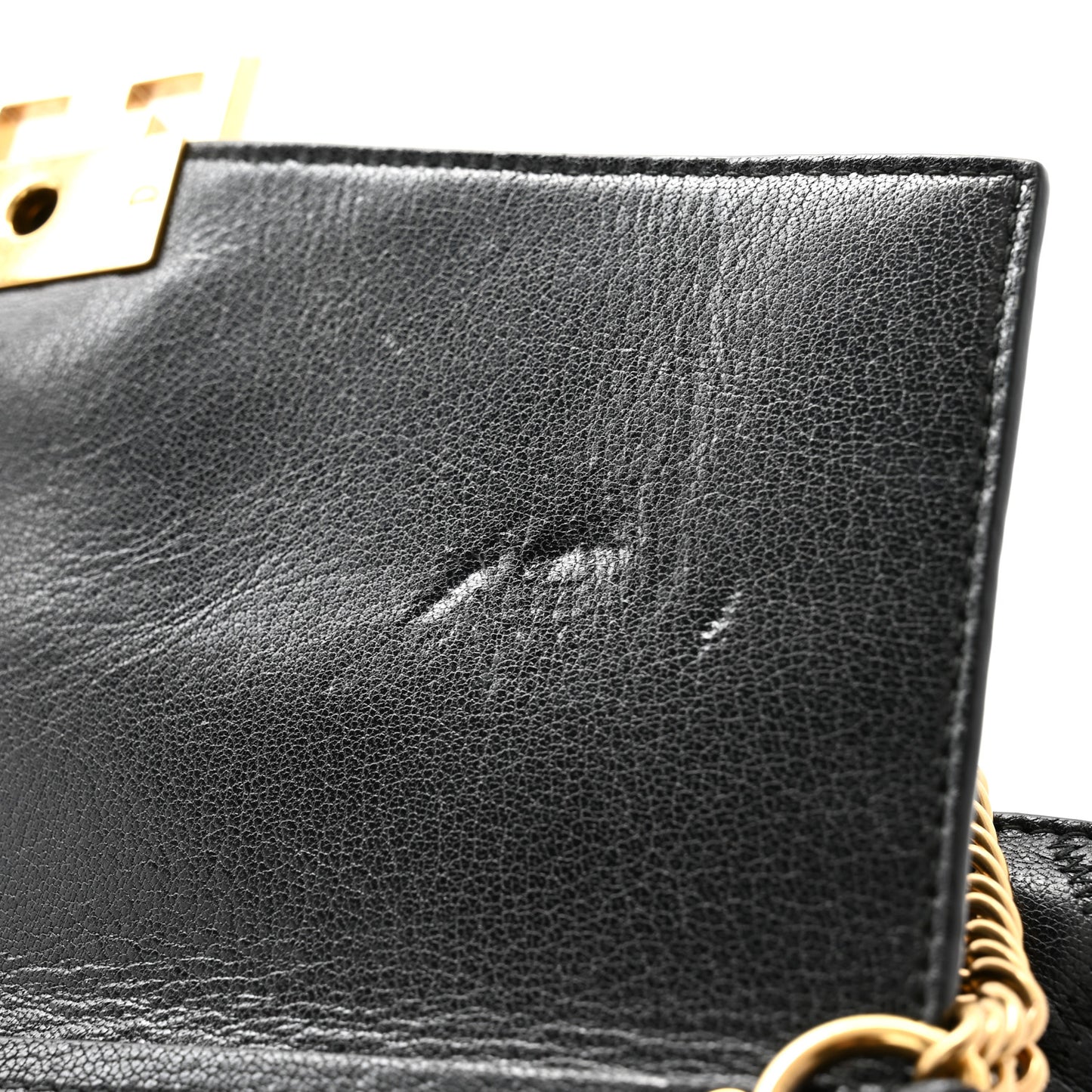 Goatskin Quilted Medium GV3 Shoulder Bag Black