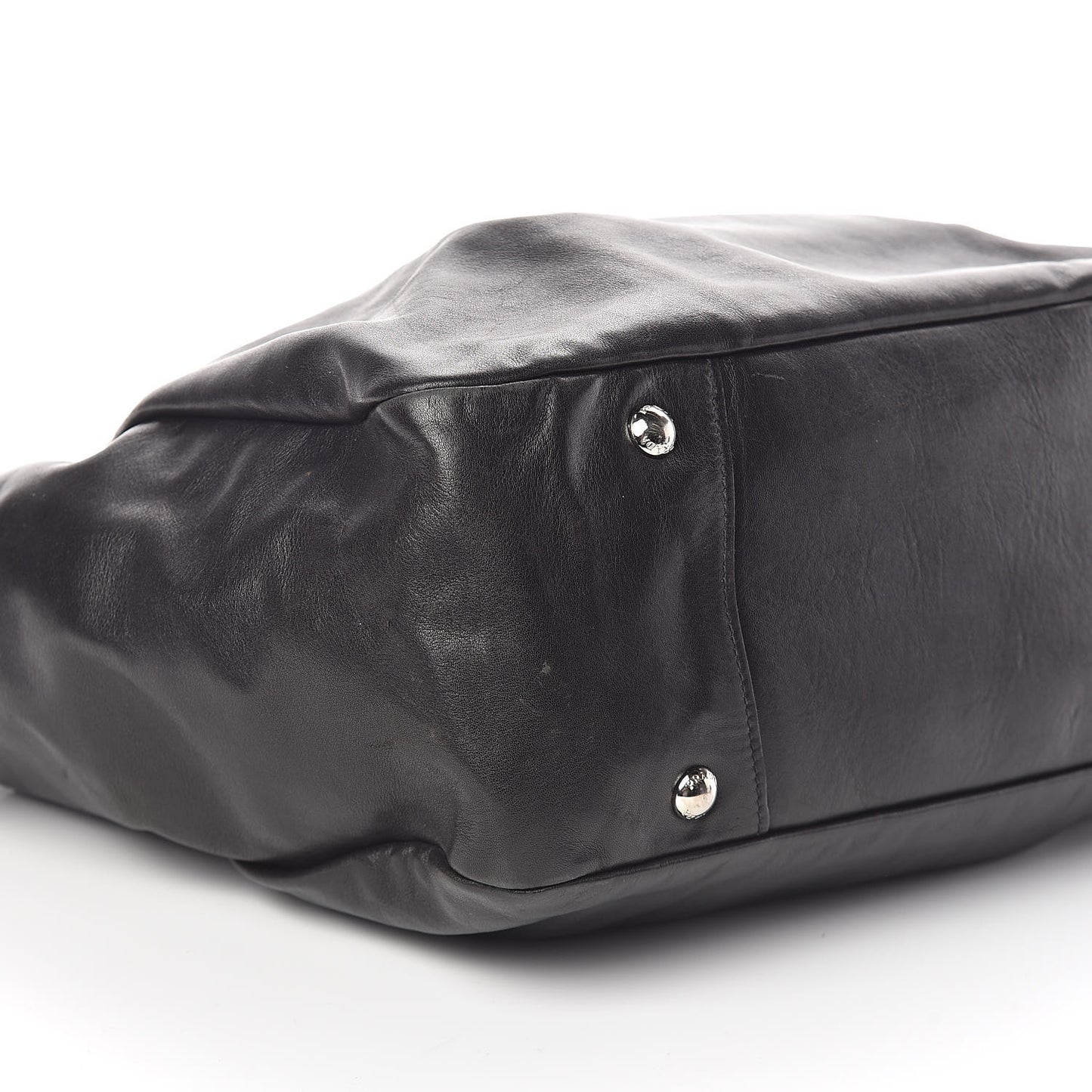 Soft Calfskin Pleated Hobo Black