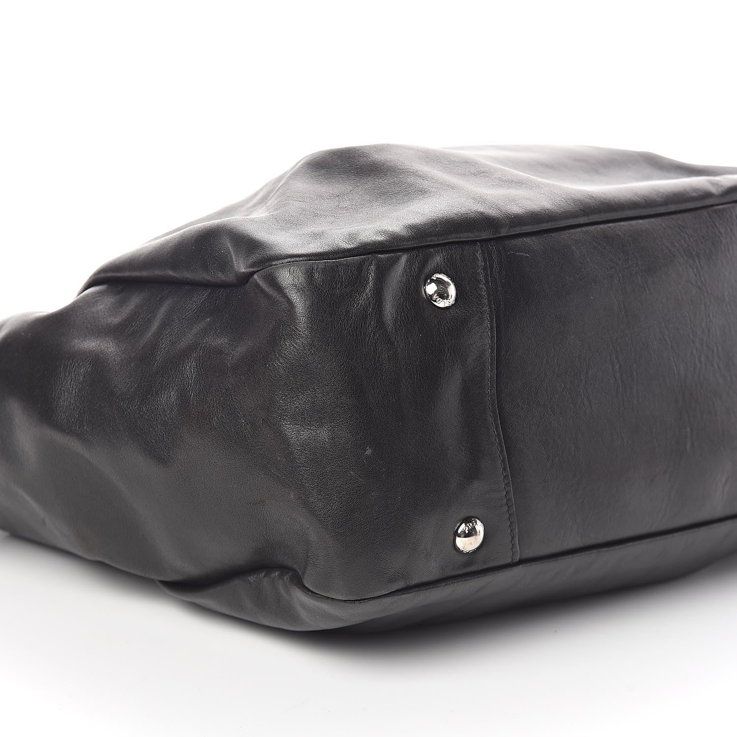 Prada Soft Calfskin Pleated Hobo Black 8 of 9