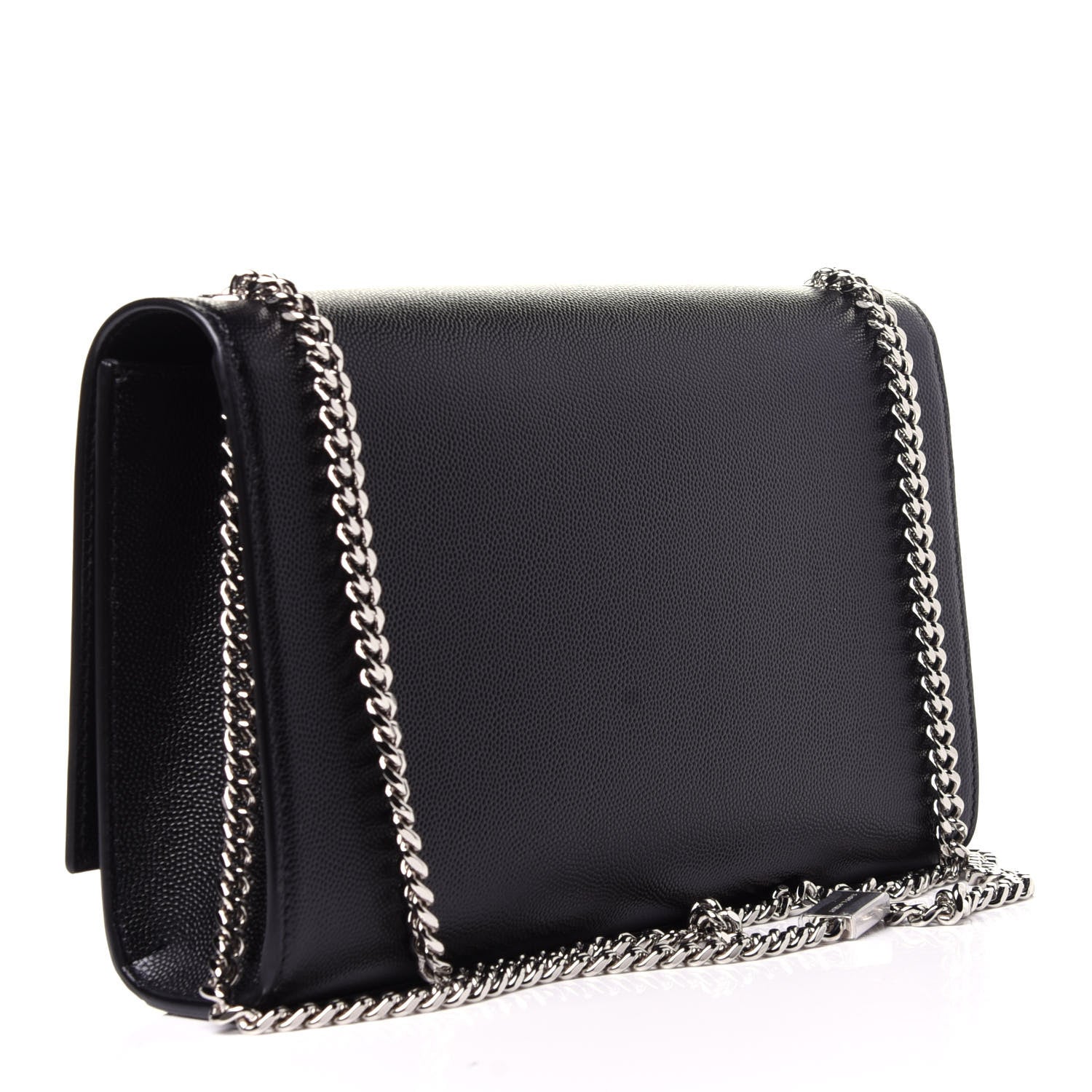 Saint Laurent Grain De Poudre Medium Classic Monogram Kate Satchel Black 3 of 12