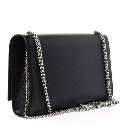 Saint Laurent Grain De Poudre Medium Classic Monogram Kate Satchel Black 3 of 12