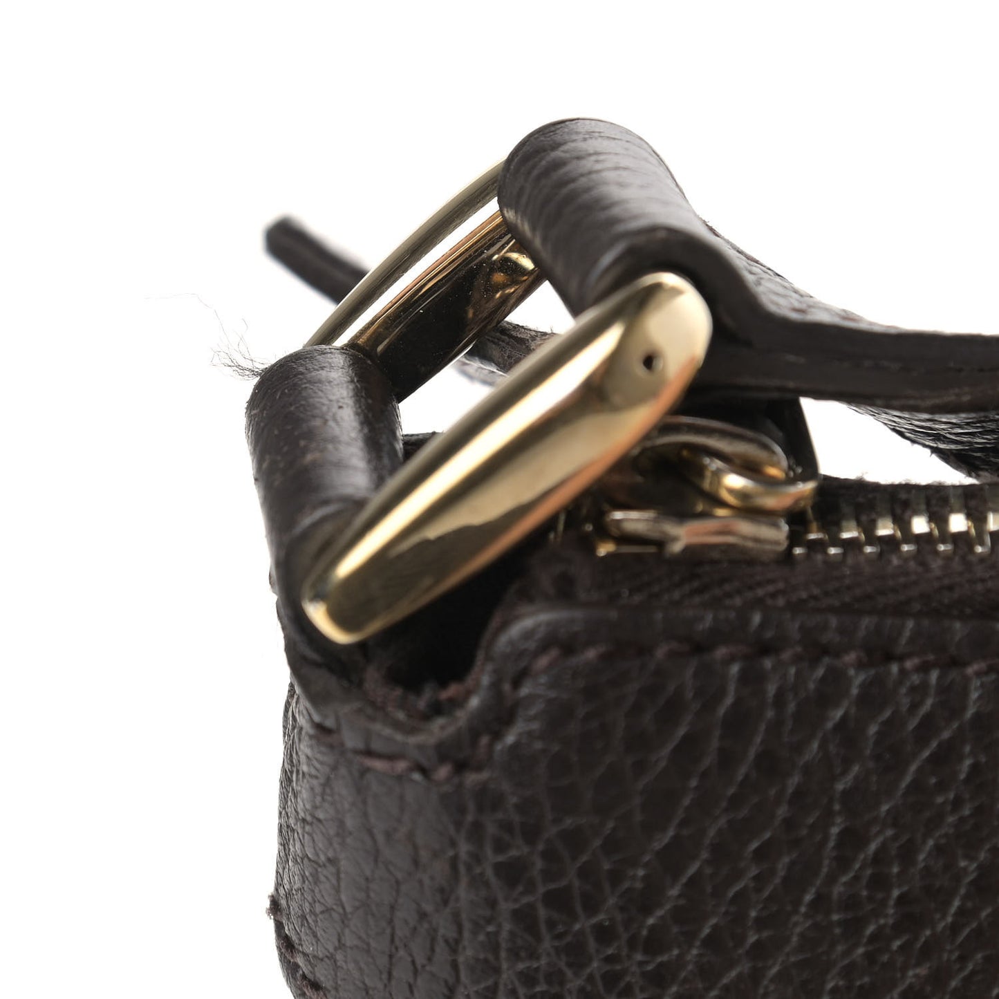 Crystal Monogram Small D Gold Ring Messenger Dark Brown