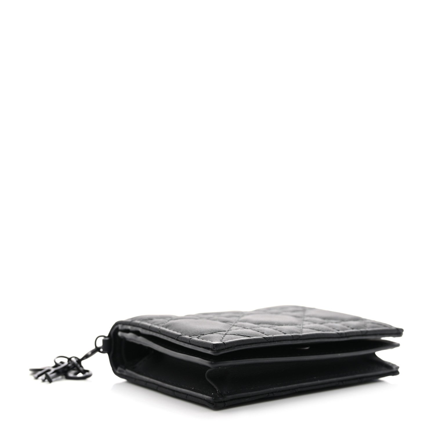 Christian Dior Ultra Matte Calfskin Small Lady Dior Flap Card Holder Black 4 of 7
