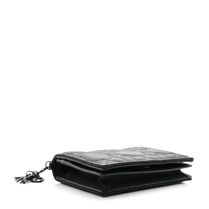 Christian Dior Ultra Matte Calfskin Small Lady Dior Flap Card Holder Black 4 of 7