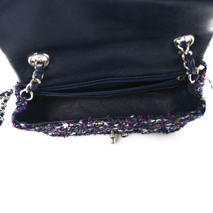 Chanel Tweed Quilted Mini Rectangular Flap Blue Purple Khaki Pink 4 of 8