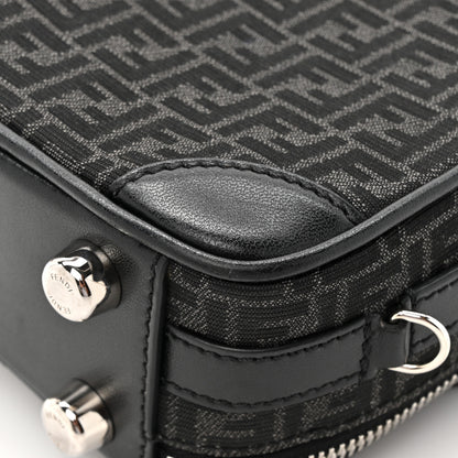 Fendi Recycled Fabric Jacquard Vitello Astro Micro FF Mini Trolley Bag Asfalto Black 11 of 11