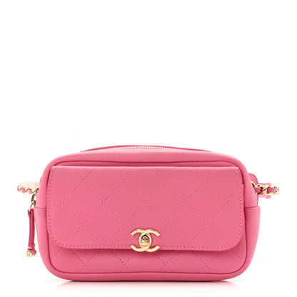 Chanel Goatksin Quilted Casual Trip Waist Bag Pink 1 of 11