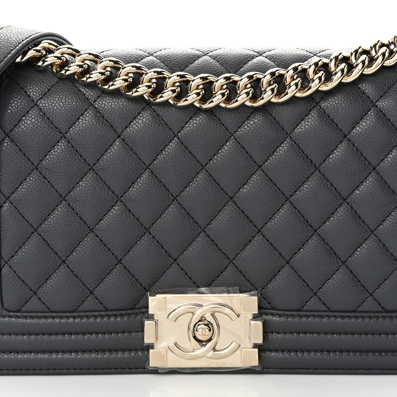 Chanel Caviar Quilted Medium Boy Flap Dark Grey 8 of 10
