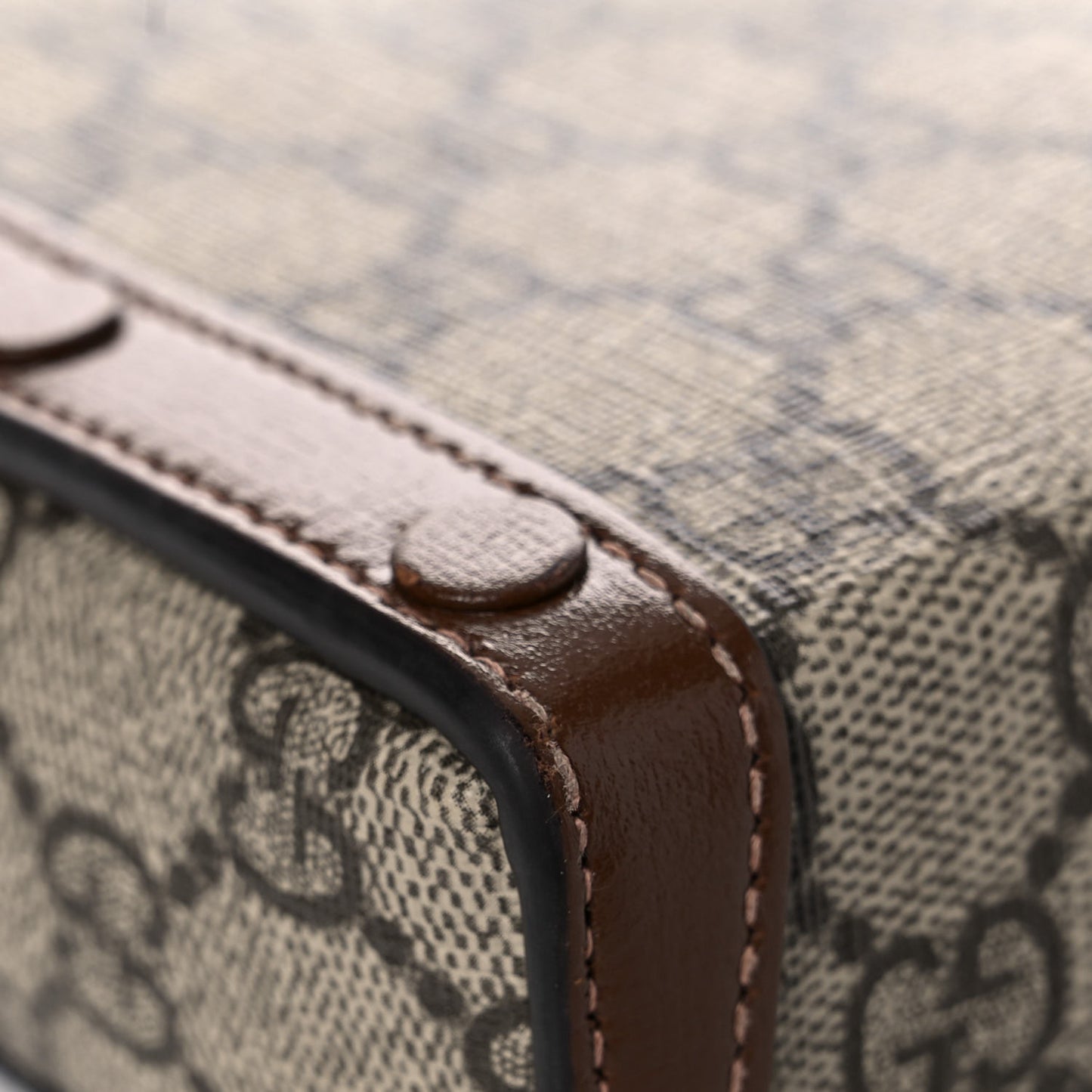 GG Supreme Monogram Mini Horsebit 1955 Crossbody Bag Beige Brown Sugar