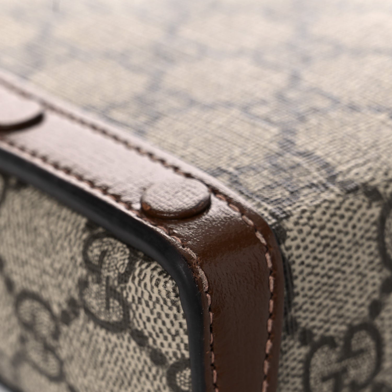 Gucci GG Supreme Monogram Mini Horsebit 1955 Crossbody Bag Beige Brown Sugar 10 of 18