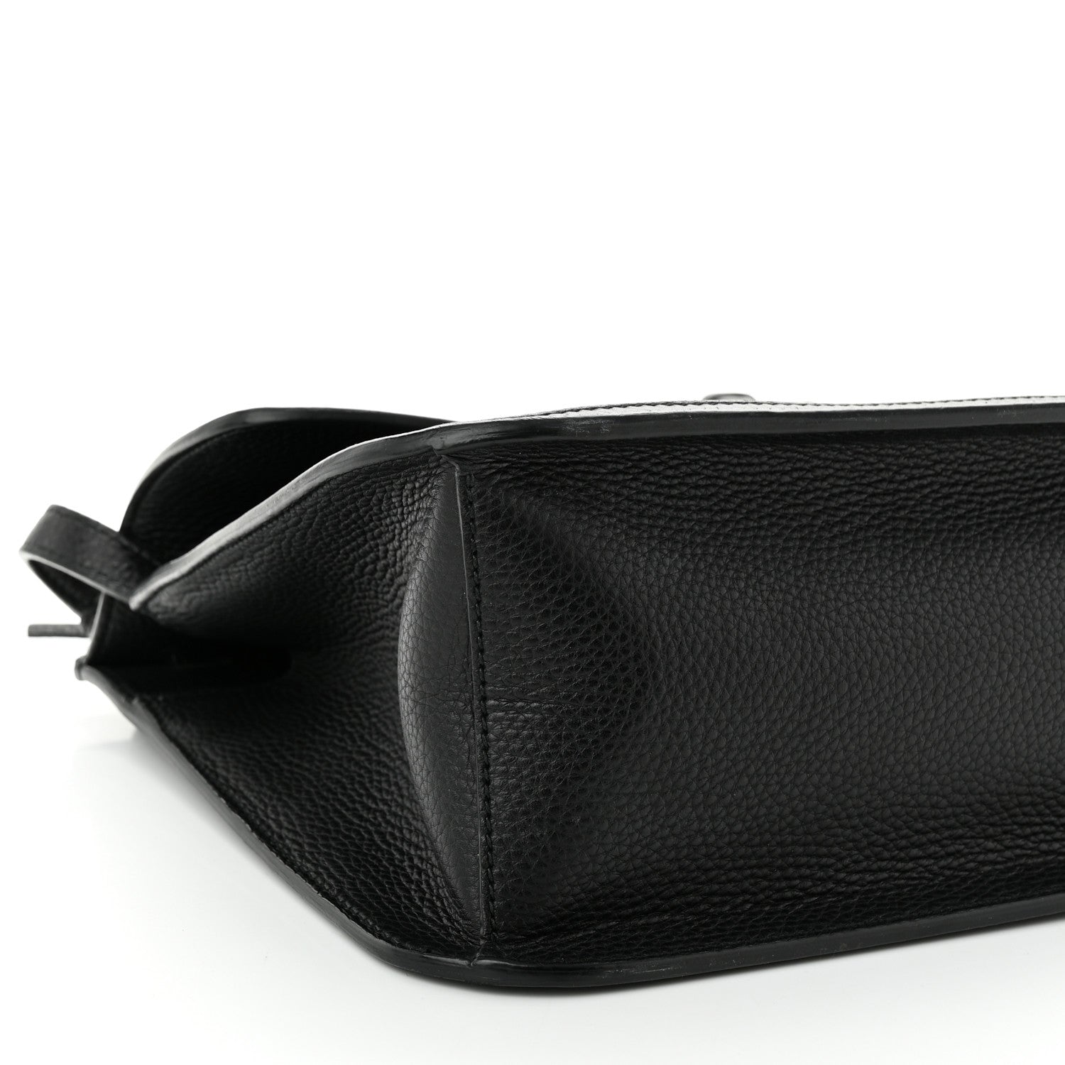 Gucci Pebbled Calfskin Medium Bamboo Daily Flap Shoulder Bag Black 7 of 8