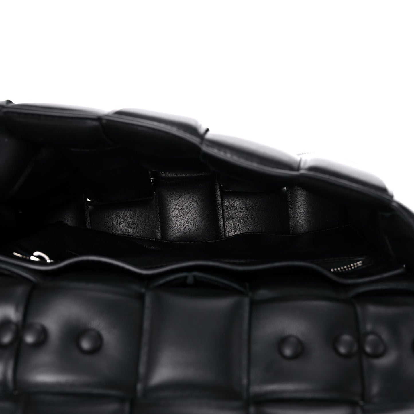 Lambskin Maxi Intreccio Padded Chain Cassette Crossbody Bag Black