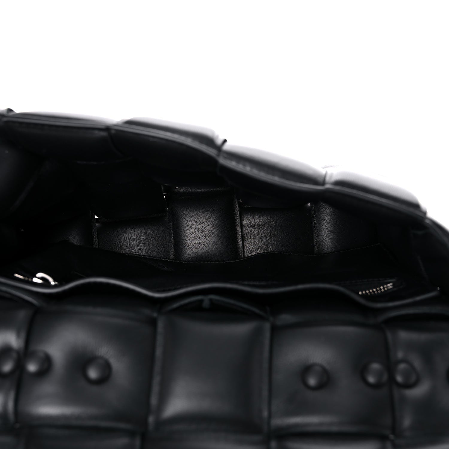 Bottega Veneta Lambskin Maxi Intreccio Padded Chain Cassette Crossbody Bag Black 5 of 9