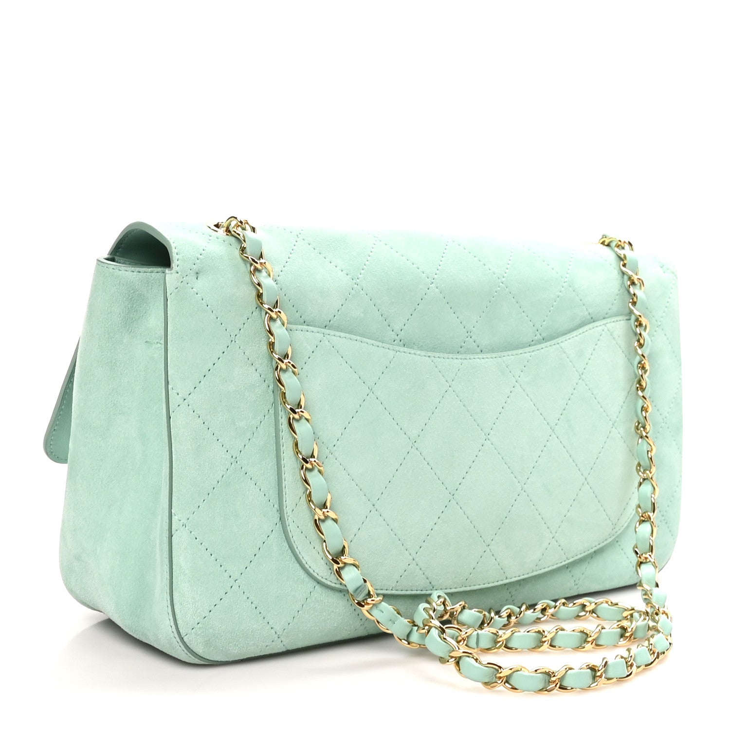 Chanel Suede Calfskin Small Souplissimo Maxi Flap Green 3 of 10