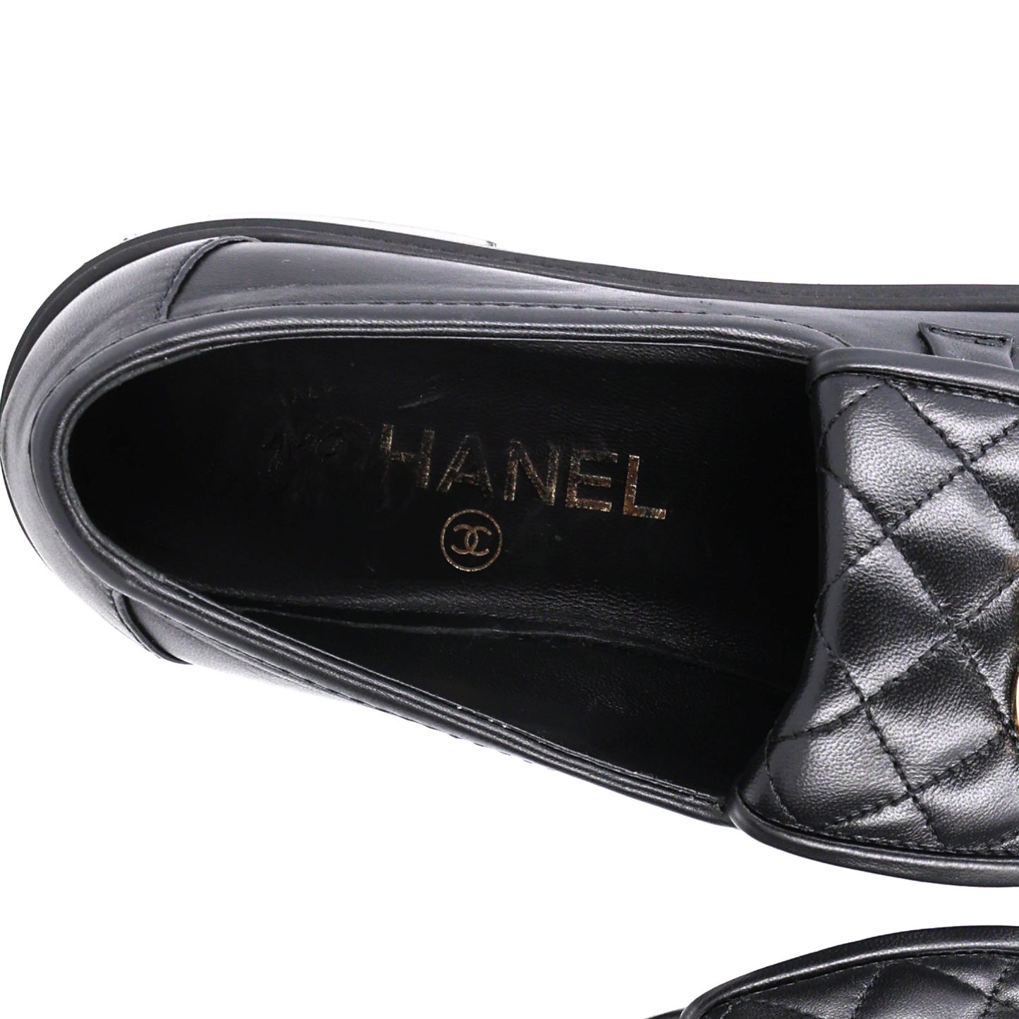 Lambskin Quilted CC Turnlock Loafers 38.5 Black
